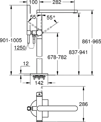 Produktbild von GROHE Plus, Dusche, Hebelgriffe, 1/2", Chrom