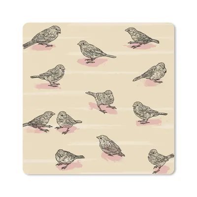 Produktbild von MuchoWow® Mauspad Mousepad Vogel - Spatz - Muster 20x20 cm - Mousepads - Maus Mat - Pad - Mausunterlage - Desk Mat - Bureauartikeln