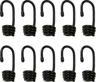 Produktbild von 10 Stück Spiralhaken - Bungee J-Haken, Stahl (Kunststoff beschichtet)