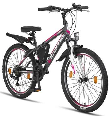 Produktbild von Licorne Bike Guide Premium Mountainbike Shimano,Zoll:24;Farbe:Anthrazit/Rosa