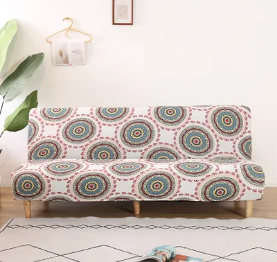 Produktbild von Futon Schonbezug Armlose Sofabezug Stretch Schlafsofa Schonbezug Protector Elastic (1, Graue Scheibe)