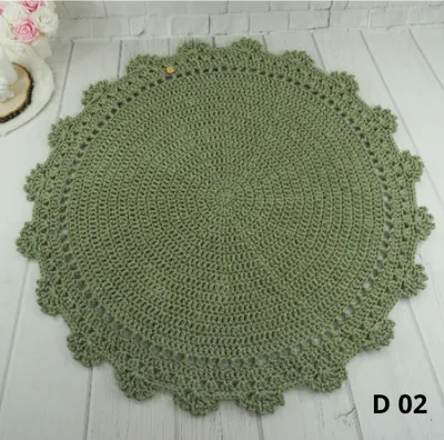 Obrázek produktu pro Kulatý háčkovaný koberec / průměr 110 cm / 5 mm bavlněný koberec / koberec do obývacího pokoje / koberec do dětského pokoje / koberec do koupelny / rohožka / bavlněný koberec / skandinávský koberec / domácí dekorace