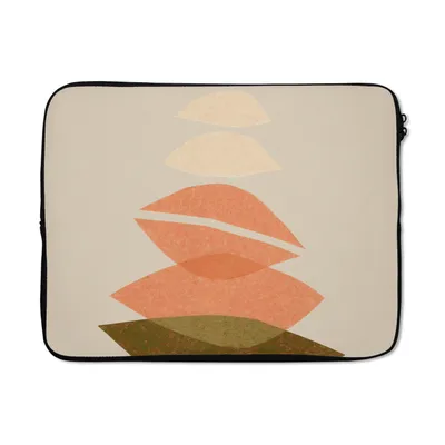 Produktbild von MuchoWow® Laptop Hülle 17 Zoll Laptoptasche Formen - Pastell - Farben - Abstrakt - Zipper - Schutzabdeckung