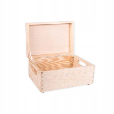 Zdjęcie produktu dla Pudełko Drewniane Skrzynka Z Wiekiem 30x20x14 cm