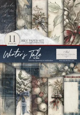 Produktbild von Reispapier-Set A4 für Decoupage – RP089 – Winter’s Tale in Blue – ITD Collection