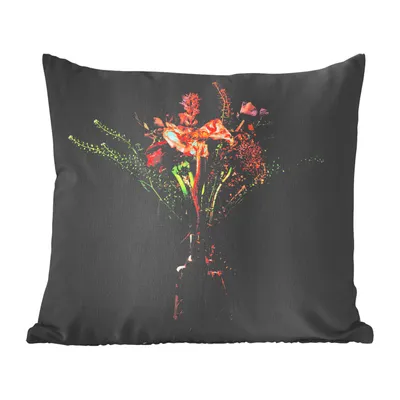 Produktbild von MuchoWow® Zierkissen Sofakissen Wohnzimmer Dekokissen 45x45 cm Stilleben - Blumen - Vase - Schlafpolster - Polster für das Sofa