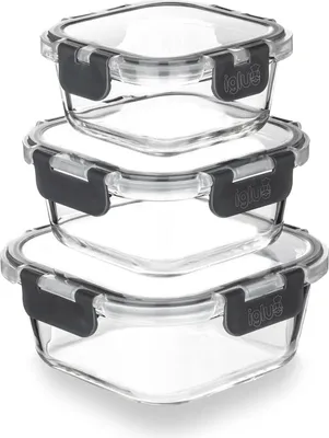 Produktbild von Lebensmittelaufbewahrungsbehälter - Set aus Glas-Lebensmittelbehältern