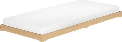 Produktbild von Niederflurbett Bettrahmen Studenten Futon Bodenbett 100x200 Buche Massivholz V-60.66-10Rollrost und Matratze inkl.