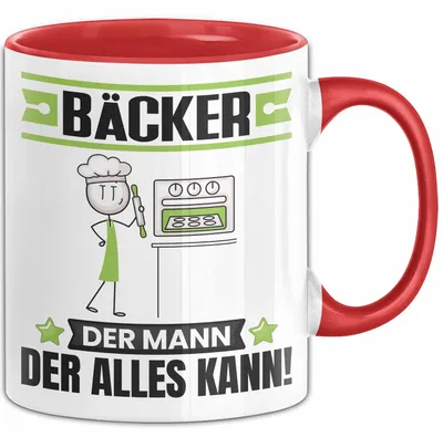 Produktbild von Bäcker Tasse Geschenk für Bäcker Der Mann Der Alles Kann Geschenkidee zum Geburtstag (Rot)