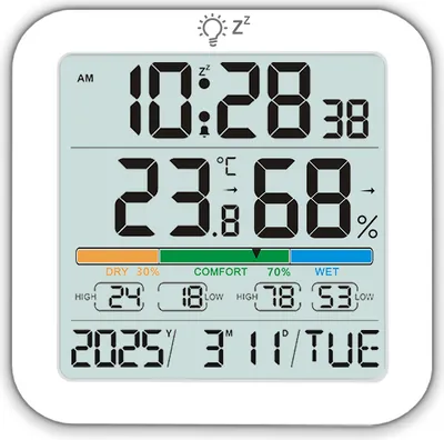 Immagine prodotto di INF Termometro digitale LCD grande con igrometro e orologio
