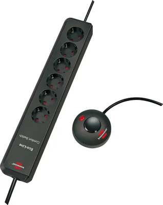 Produktbild von Brennenstuhl Eco-Line Comfort Switch Steckdosenleiste 6-fach anthrazit 2m H05VV-F 3G1,5, 1159450616