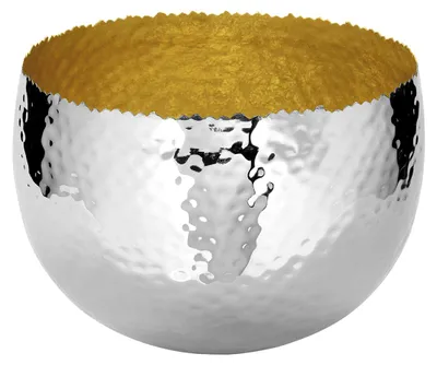 Produktbild von SEFA Schale - silber - Eisen, goldene Folie - H. 18,5cm x B. 25,5cm
