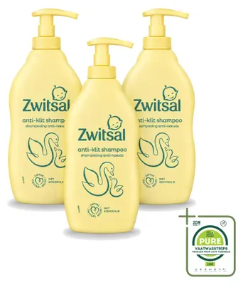 Immagine prodotto di 3 flaconi di shampoo delicato per bambini Zwitsal - 400 ml ciascuno - confezione grande - 3 pezzi