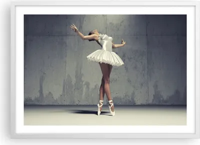 Produktbild von Gerahmtes Poster - Weißer Rahmen - Ballerina Weiß Wand - 70x50 cm - Wand Bild - Wanddeko - Wandbilder - Kunstposter - Wandposter - Bilderrahmen - Bilder - Kunstdruck - Wandbild - P2WAA70x50-4344