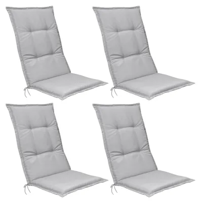 Produktbild von Beautissu 4er Set Hochlehner Set Base HL Sitzkissen, 120x50x6cm Hellgrau