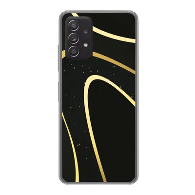 Produktbild von MuchoWow® Handyhülle Schutzhülle Hülle für Samsung galaxy a73 Goldene Wellen auf schwarzem Hintergrund Silikon Softcase Handy Hülle - Handyhülle