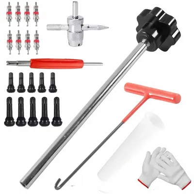 Image de Kit d'outils de 26 pièces pour la réparation des valves de pneus, adapté aux automobiles et aux motos
