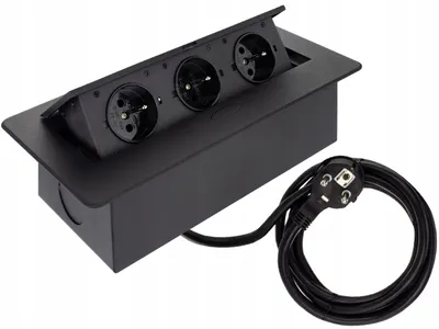 Produktbild von Design Light Kombi Box Einbau-Steckdose 3x 230V Schwarz