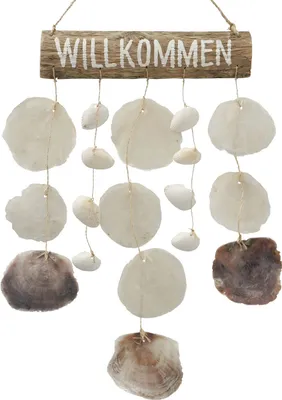 Produktbild von Wilkommens-Schild mit Muscheldekoration ca 40 x 32 x 4 cm