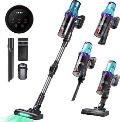 Zdjęcie produktu dla Odkurzacz akumulatorowy BlitzHome BH-AW10 moc ssania 35 kPa rura przegubowa 180° czas pracy do 50 min samostojący do dywanów twardych podłóg sierść zwierząt samochód