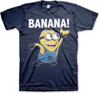 Produktbild von Minions - Banana! T-Shirt - Large - Navy