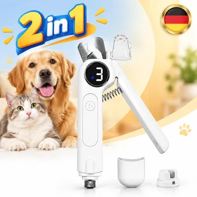 Immagine prodotto di Tagliaunghie con luce LED per cani e gatti, 2-in-1: tagliaunghie e tronchesi per cani