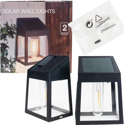 Immagine prodotto di Lampada da parete solare Lampada da parete a led lampadina 2pcs sensore crepuscolare solare