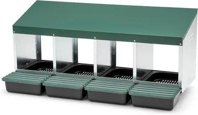 Produktbild von Hühnerstall - Eierlegestell für Hühner - Eierablage mit Eierschalenbehälter - 106 x 49 x 49 cm - Grün
