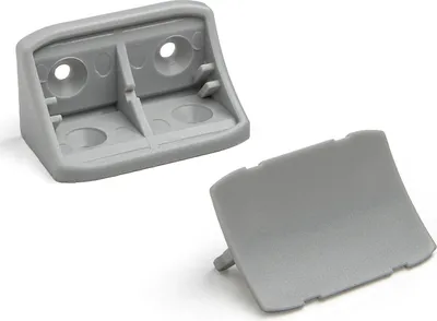 Produktbild von 10 Stück Doppel Korpusverbinder Eckverbinder Schrankverbinder Möbelverbinder Winkel für Möbel 24 x 24 x 44 mm Farbe: Hellgrau