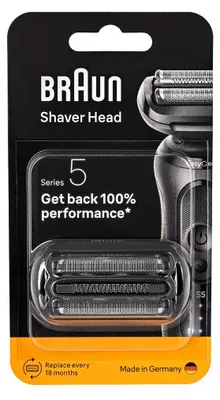 Zdjęcie produktu dla Braun Series 5 54 B, Głowica goląca, 1 głowic(e), Czarny, Stal nierdzewna, 18 mies., Braun, Series 5 54 B