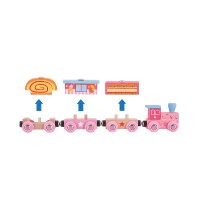 Produktbild von BigJigs Holzeisenbahn Sweetland Express - bunte Spielzeuglokomotive