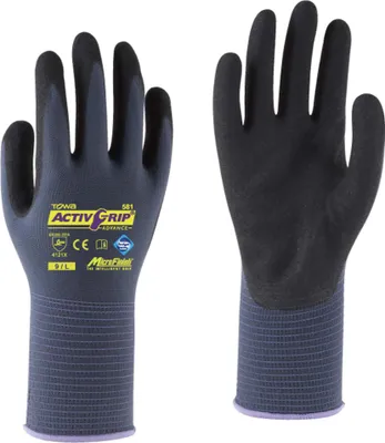 Produktbild von 6 Paar Towa ActivGrip™ Advance 581 Nylon-Feinstrickhandschuhe - Arbeitshandschuhe , Größe 10 (XL)