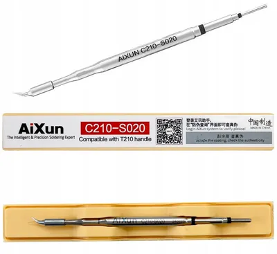 Obrázek produktu pro Techrebal Aixun C210 zkosený pájecí hrot 0,2mm s topným tělesem