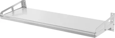 Immagine prodotto di Scaffale da parete con ganci - Scaffale per spezie e contenitori in acciaio inox - 1 ripiano - 80 x 25 cm - Argento