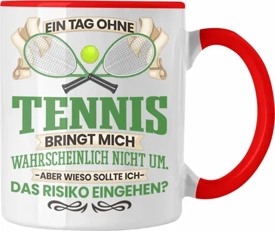 Produktbild von Trendation - Tennis Tasse Geschenk für Tennis-Spieler Spielerin Lustiger Spruch Geschenkidee (Rot)