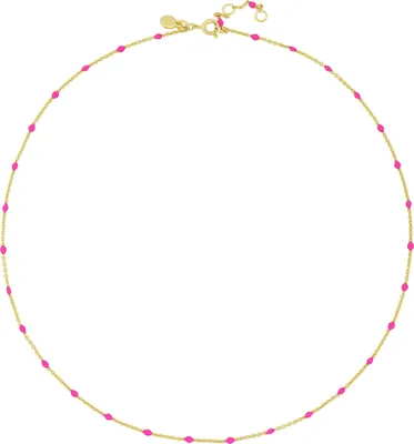 Produktbild von Fashionbox Kette Messing 41cm pink 449050058-1