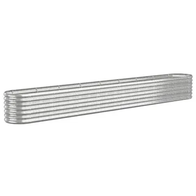 Image de VIDAXL -Pflanzer 332x40x36 cm Pulver -bewegtes Stahl Silber gefärbt