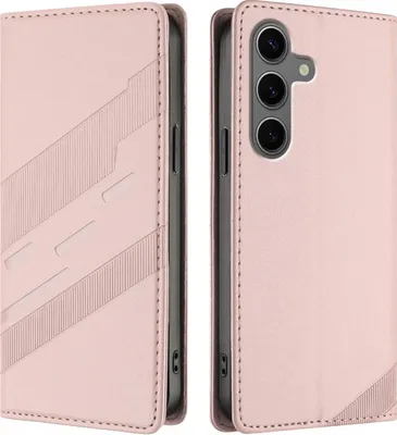 Productafbeelding van Hoesje voor Samsung Galaxy S25 Plus - Phonesta portemonneehoesje met reliëflijnen - Roze