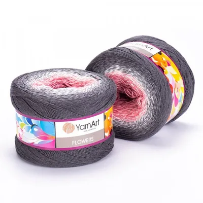 Produktbild von Yarn Art Flowers 279 Black Purple Strickgarn