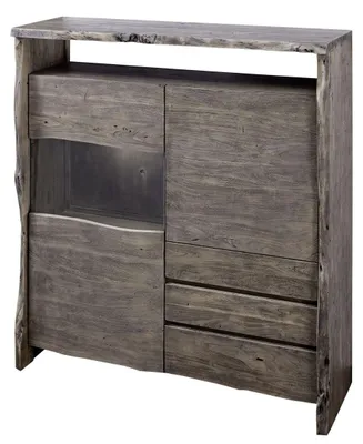 Immagine prodotto di MASSIVMOEBEL24 | PURE ACACIA #903 Credenza in legno di acacia - laccato / grigio 131x45x147