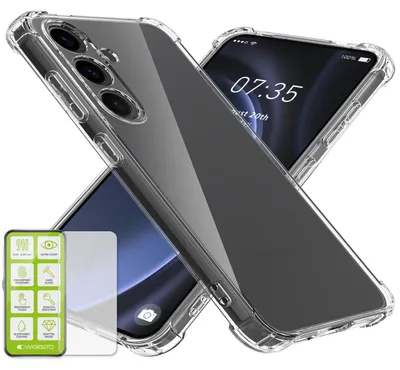 Produktbild von Für Samsung Galaxy S24 FE Schock TPU Case Transparent + 0,26 H9 Glas Handy Hülle Schutz