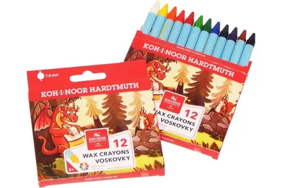 Produktbild von KOH Wachsmalstifte Drachenmotiv 7,8 mm x 80 mm 12er Pack