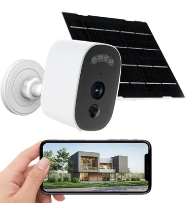Image de Caméra de surveillance, alimentée par énergie solaire, avec audio bidirectionnel, résolution 3MP