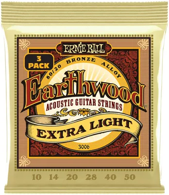 Produktbild von ERNIE BALL 3006 Earthwood 80/20 EL 010-050 3Pack