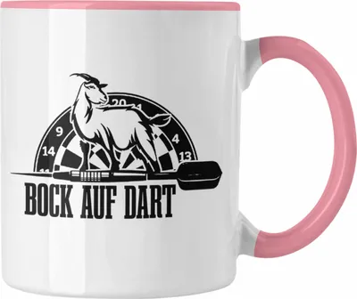 Produktbild von Trendation - Lustige Tasse Dartspieler als Geschenkidee Darts Spieler Geschenk (Rosa)