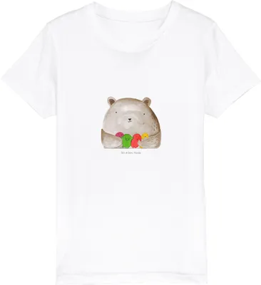 Produktbild von Mr. & Mrs. Panda Kleinkinder T-Shirt Bär Gefühl 12-14 Jahre (152/164) - Weiß - Geschenk, Kindershirt, Wahnsinn, Verrückt, Kinder, Öko, Teenager, Baumwoll, Teddy