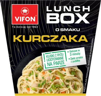 Produktbild von VIFON Lunch Box o smaku kurczaka Instant-Nudelsuppe Huhn 85g