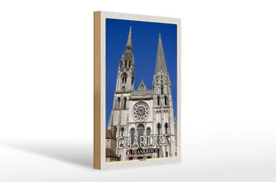 Produktbild von Holzschild Reise 20x30cm Chartres Frankreich Kathedrale
