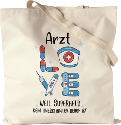 Produktbild von Ich Bin Arzt Weil Superheld Kein Anerkannter Job Ist Jutebeutel Stoffbeutel Canvas  Geschenk Danke Sagen