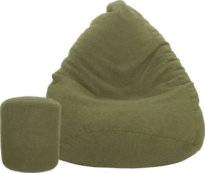 Image de Sac d'assise 100x75 avec repose-pieds agneau vert